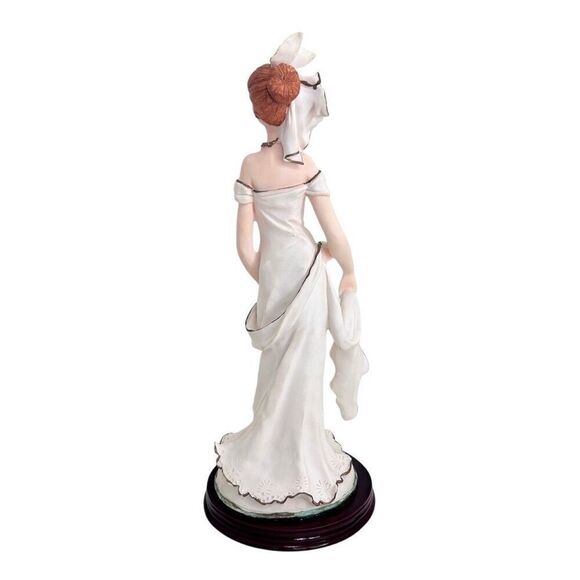 Elegante Collection Victorian Lady Figurine 14" Cream Polyresin Round Base - Picture 6 of 15